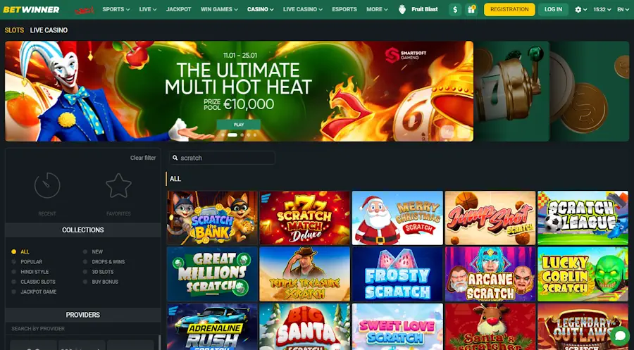 Betwinner Casino Scratch Cards Games Screenshot